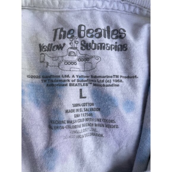 The Beatles Tie-Dye Yellow Submarine Graphic T-Shirt Cotton Size Large - Picture 5 of 8